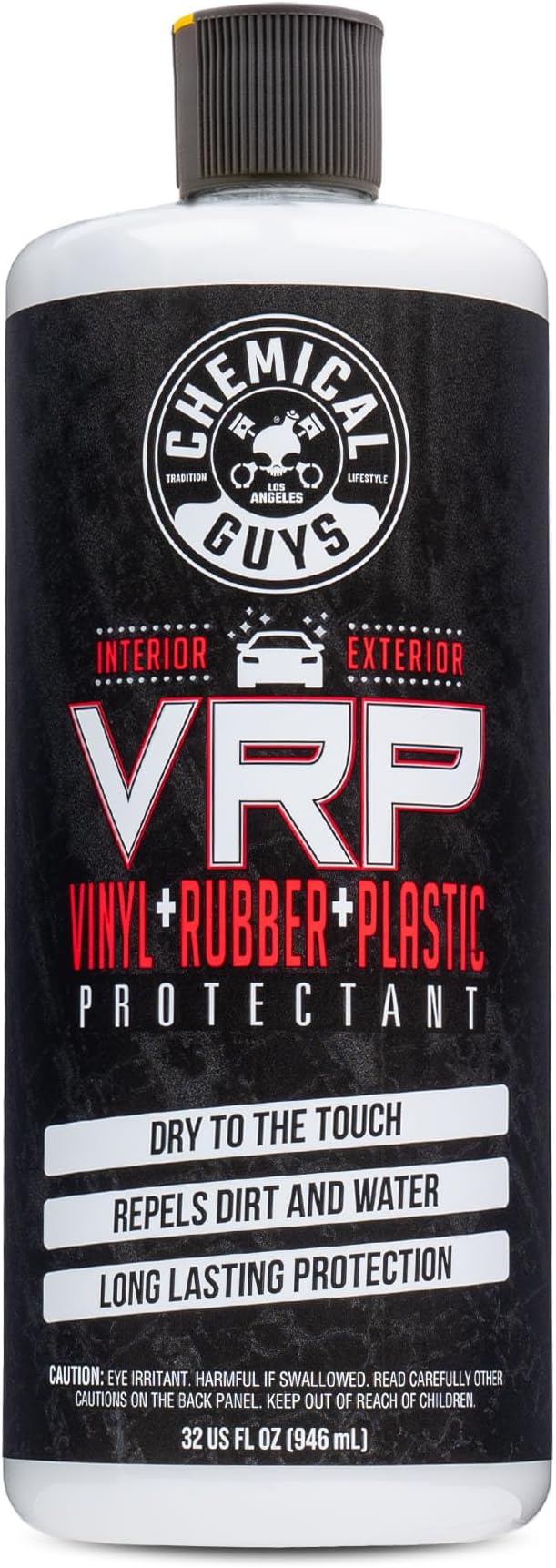Chemical Guys, VRP Vinyl, Rubber & Plastic Dressing, Dry to Touch, 32 oz | Satin shine on tires, trim, dashboards and weatherstripping, non-greasy and dry to the touch, indoors or out