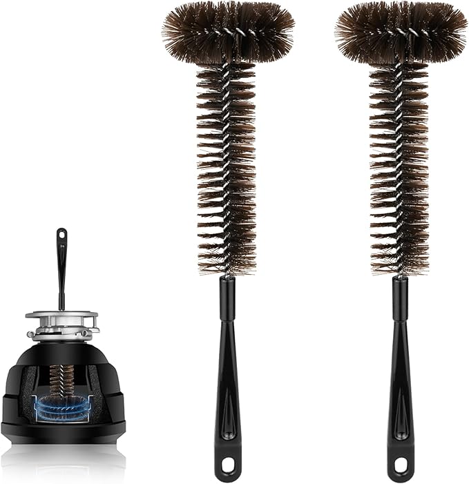 Garbage Disposal Cleaner Brush 2 Pack, Extra Long Handle for Deep Cleaning, 3D Nylon Brush Head Eliminates Residue and Odor, Universal Fit for All Disposal Units 15inch