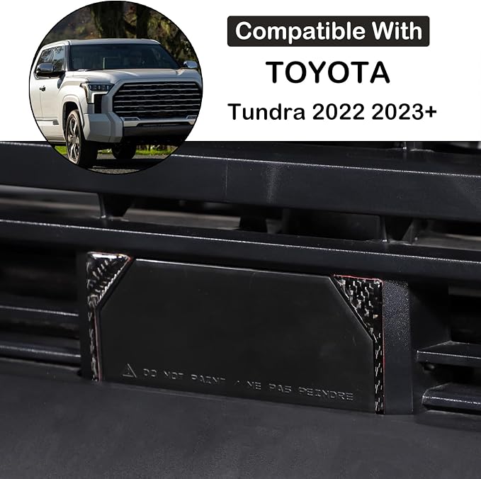 Aunginsy Car Front Trailer Hook Trim Sticker Compatible with Toyota Tundra/Sequoia 2022 2023 2024 Pickup Truck Real Carbon Fiber Material Decorative Sticker Protection Cover Exterior Accessories