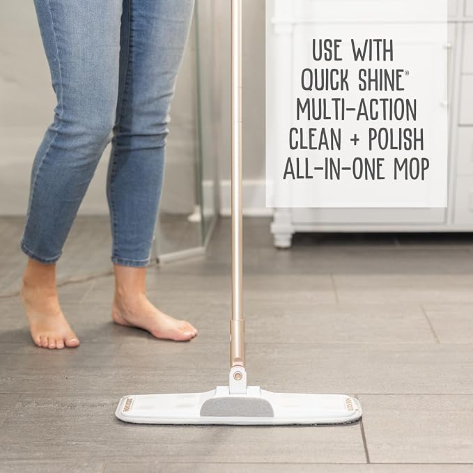 Quick Shine Hardwood Floor Luster 64 oz-2 Pk, Natural Looking Shine | Plant Derived Carnauba Polish, Renew & Protect, Streak & Haze Free, Non-slip, pH Neutral, No PFAS, EPA Safer Choice