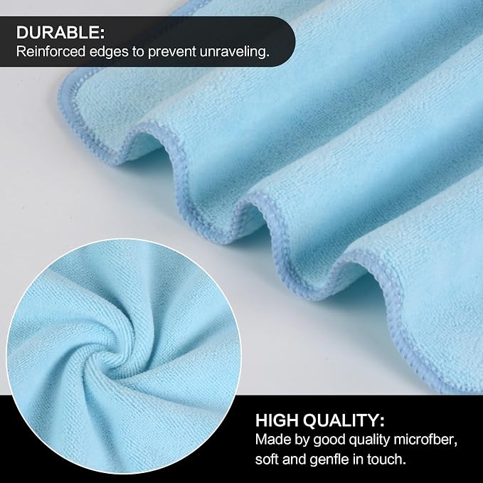 SINLAND Microfiber Facial Cloths Fast Drying Washcloth 12inch x 12inch Absorbent Face Wash Cloth Soft Makeup Remover Cloths