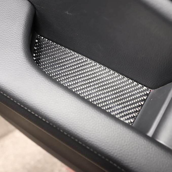 Car Interior Door Groove Gate Pad, Inner Door Slot Mats, Car Cup Holder Coaster Mat for Honda Pilot 2016-2022, Carbon Fiber (Door Armrest Stowage Bin Mats)