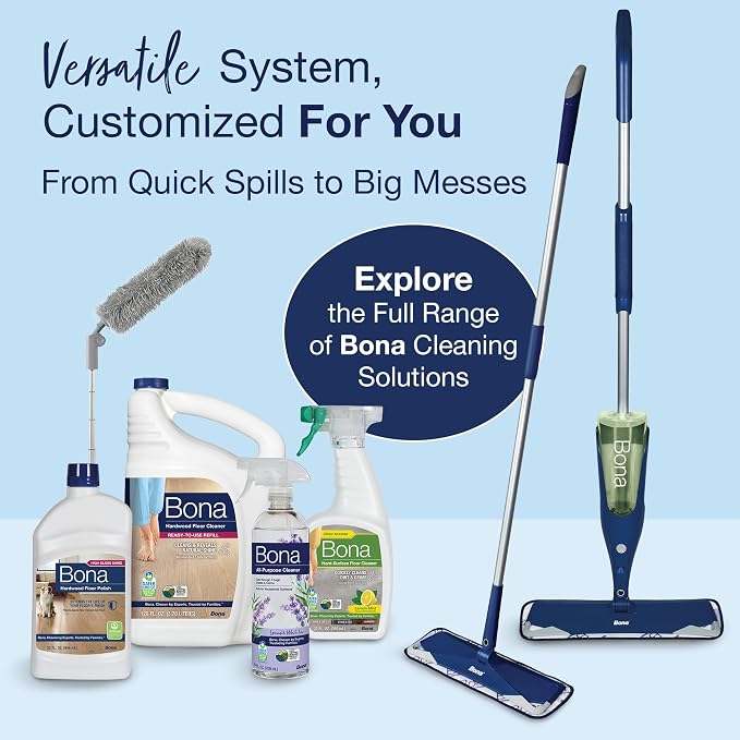 Bona Multi-Surface Floor Premium Spray Mop - Includes Multi-Surface Floor Cleaner Concentrate and Machine Washable Microfiber Cleaning Pad - For Stone, Tile, Laminate and Vinyl LVT/LVP Floors