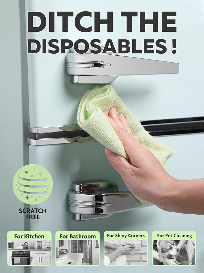 Fantasticlean Microfiber Cleaning Cloth Roll- 75 Sheets, 12" x 12" (Green) | Super Absorbent, Lint-free, Tear-away Microfiber Towel Roll, for All-Purpose Cleaning, Reusable Alternative to Paper Towels