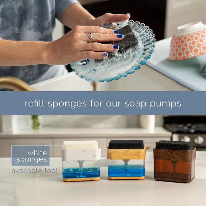 S&T INC. Dish Sponge, 10 Pack for Sponges Kitchen Refill, Multipurpose Cleaning and Dish Scrubber for Kitchen and Home, 4.3 Inches x 2.8 Inches x 1 Inch, Black