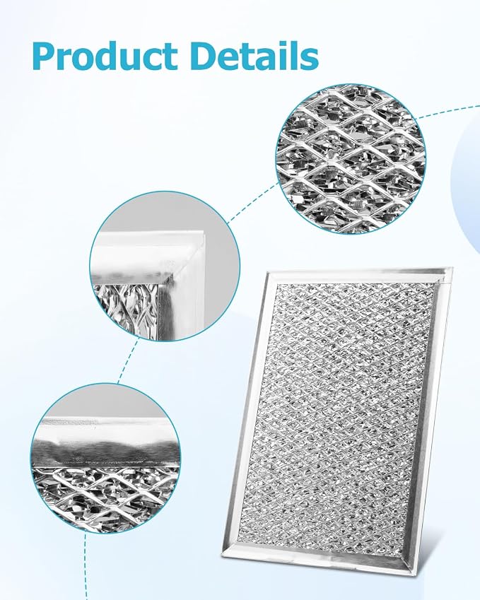 Microwave Grease Filter Replacement Fit for GE JVM6175YK5FS JVM6175SK5SS JVM6175DK5BB JVM6175DK5WW, 2pcs