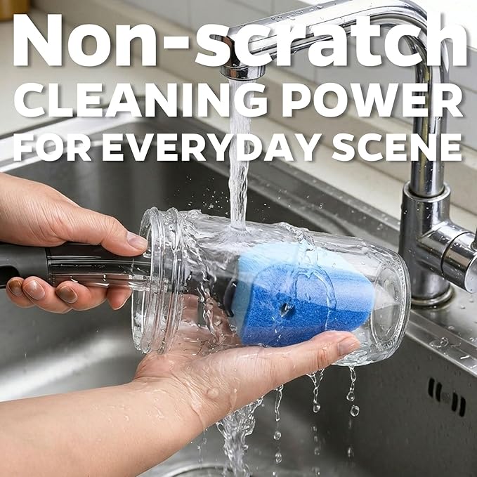 Sponge Dishwand Brush Refills for Scotch-Brite Dishwand, 20 Pack（Blue） | Non-Scratch Brush Refill, 3X Scrubbing Power