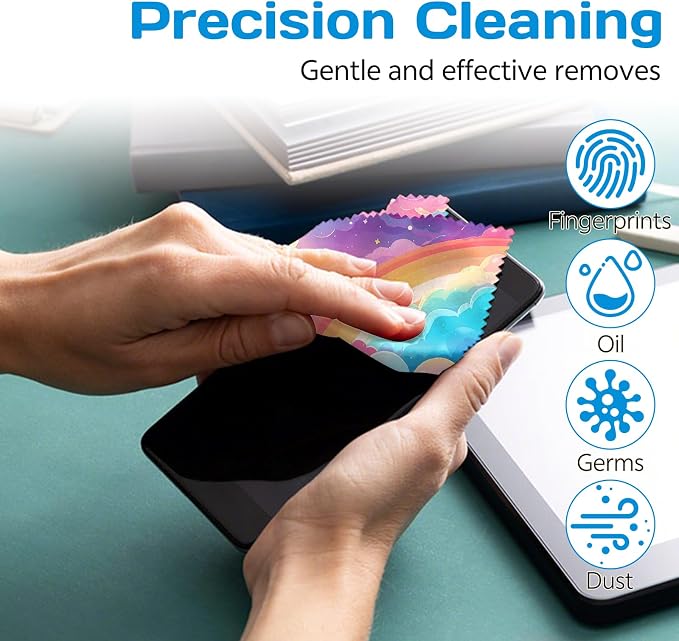 6 PCS Glasses Cleaning Cloth Eyeglass Lens Cleaning Cloth Eyeglasses Wipes Microfiber Reusable Soft for Phone Screens Camera Unisex Women Girls Cute Aesthetic (6.3"x6.3")-Forest Cloud
