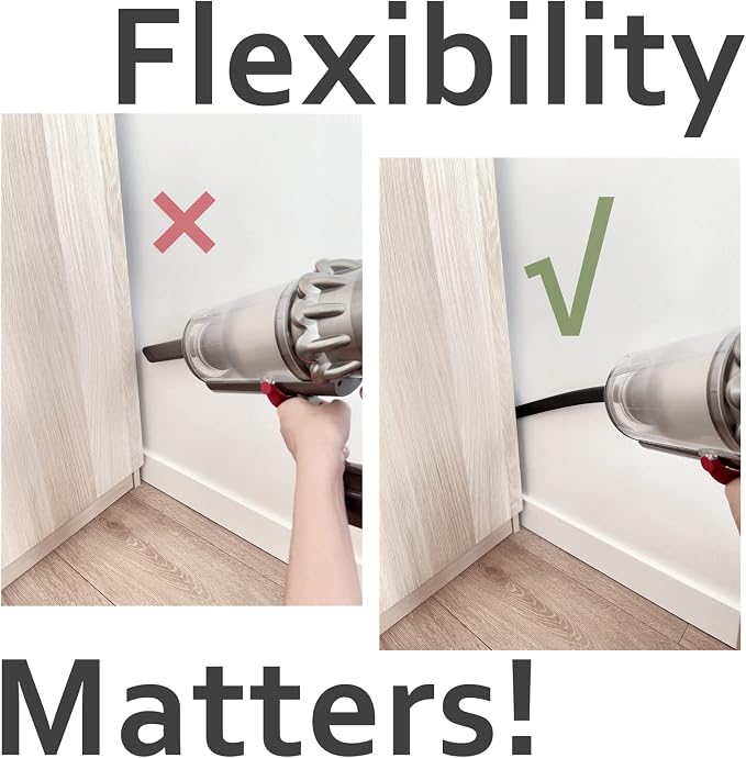 Flexible Crevice Tool for Dyson V7 V8 V10 V11 V15 Cordless Vacuum, Hose Attachment for Dryer Vent, Car Detailing, Corners and Gaps Cleaning - 17 Inches