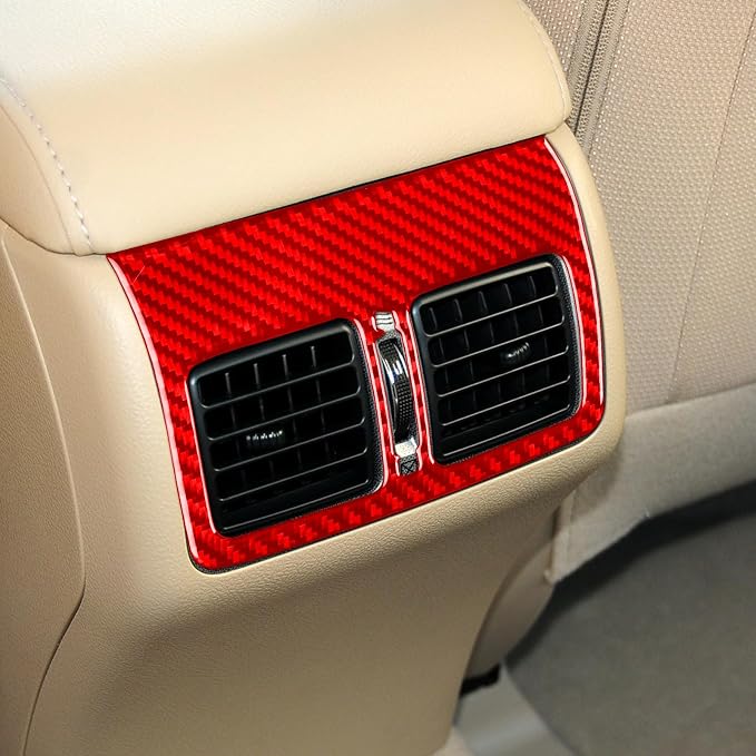 Real Carbon Fiber Trim for Toyota Camry Accessories | for 2012 2013 2014 Rear Row Air Vent Wind Outlet Decoration Panel Interior Thick Overlay Decal