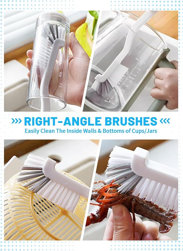 20Pcs Crevice Cleaning Brush Set, Hard Bristle Scrub Brushes for Gaps | Deep Cleaning Window Groove, Cleaning Brush for Sliding Door, Sill, Tile Lines, Shutter, Corner, Sink, Teapot, Bottle