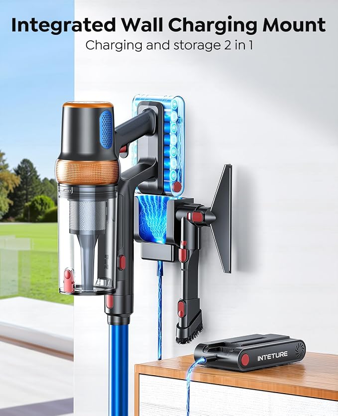 Cordless Vacuum Cleaner, 650W 55KPA 70Mins Vacuum Cleaners for Home, Upgraded Stick Vacuum with Mattress Cleaning Tool, Wall Mount Charging, Auto Mode, Self-Standing Vacuum for Pet Hair/Floors/Carpets