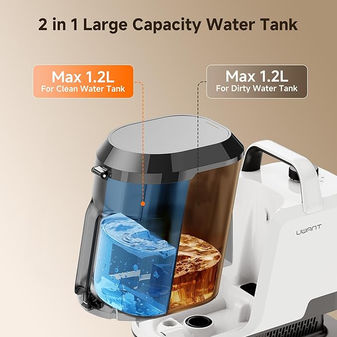 Uwant 18Kpa Upholstery Cleaner Machine with Pet Pro Solution&Tools | Portable Carpet Cleaner with 3 Brush Heads for Cars, Pets 2in1 Carpet Cleaner Machine for Spot, Rugs, Couch