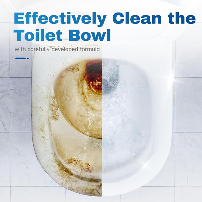 Vacplus Toilet Bowl Cleaner Tablets 30 PACK, Automatic Toilet Bowl Cleaners with Bleach for Deodorizing and Descaling, Bathroom Cleaner Against Tough Stains
