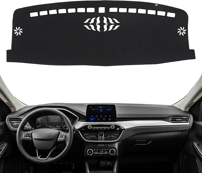 Dashboard Cover Dash Mat Fit for Fo-rd Escape 2024-2020 (Without HUD Models),Car Dash Board Mat Anti-Glare Carpet,Non-Slip Pad Sunshield Protector (Black)
