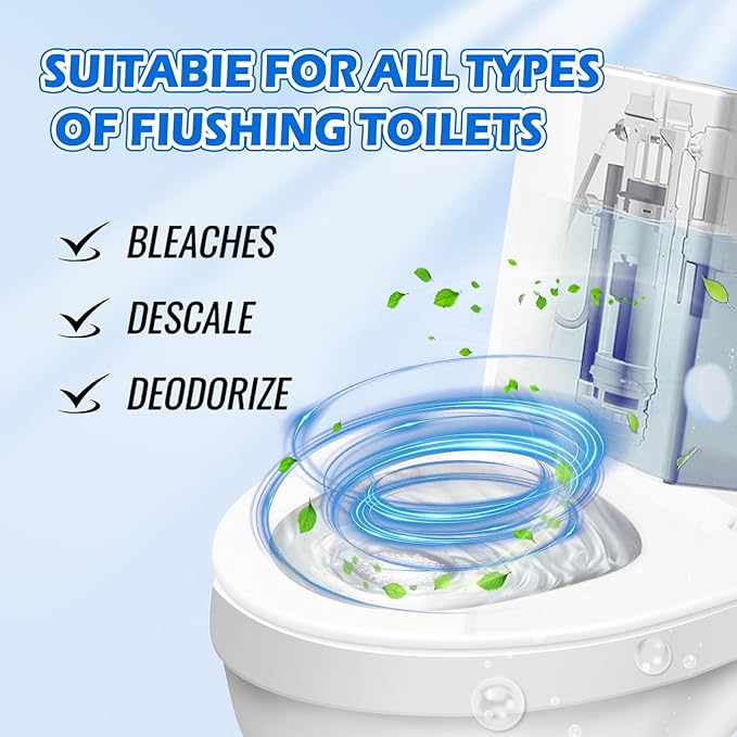 Automatic Toilet Bowl Cleaner Tablets-Fresh Scent,Long-Lasting Cleaning Effectively removes stains and limescale;cleaning with facility Releases fresh fragrance for a pleasant bathroom experience AAA