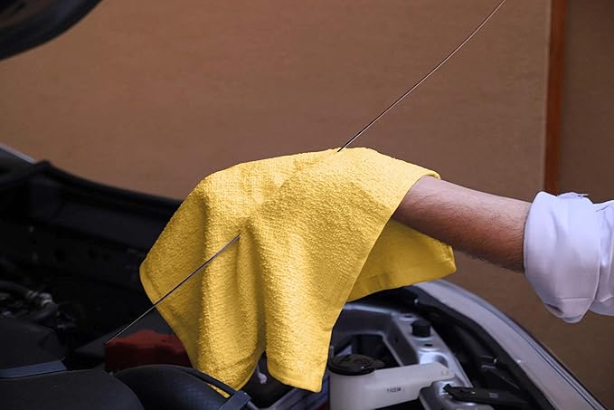Avalon Towels Bar Towels (Pack of 60) Size 14x17 Inches – 100% Cotton, Absorbent and Reusable Cleaning Rags, Multipurpose Cleaning Towels, Terry Cloth Rags, Durable Shop Rags (Yellow)