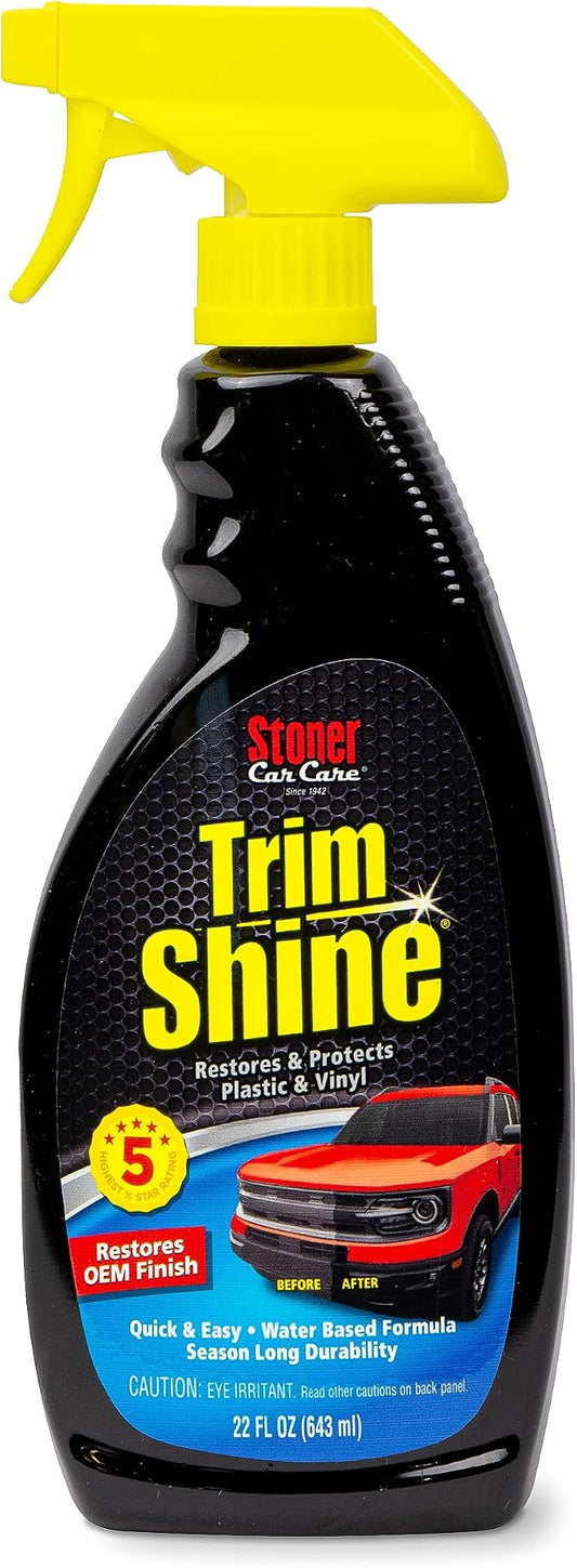 Stoner Car Care 92034 Trim Shine – Black Trim and Plastic Restorer for Cars – Vinyl and Plastic Trim Protectant Coating for Interior and Exterior Use – Water-Based Formula – 22 fl oz
