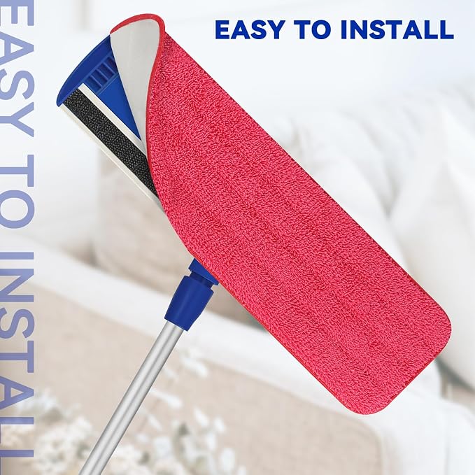 Replacement Mop Pads Fit for Rubbermaid Commercial 18" and 17" Mop - 10 Pack Wet & Dry Commercial Cleaning Reusable Refills Fit for Any Microfiber Flat System 18" and 17" (Colourful)