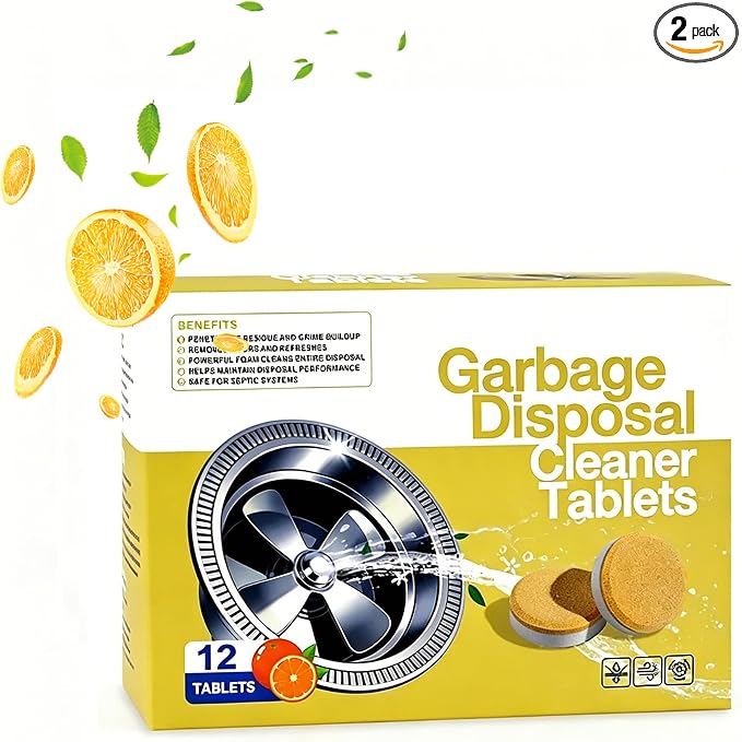 Deep Clean Disposal Tablets, Citrus Scent, Foaming Action Garbage Disposal Cleaner, Keeps Kitchen Sink Fresh (2)