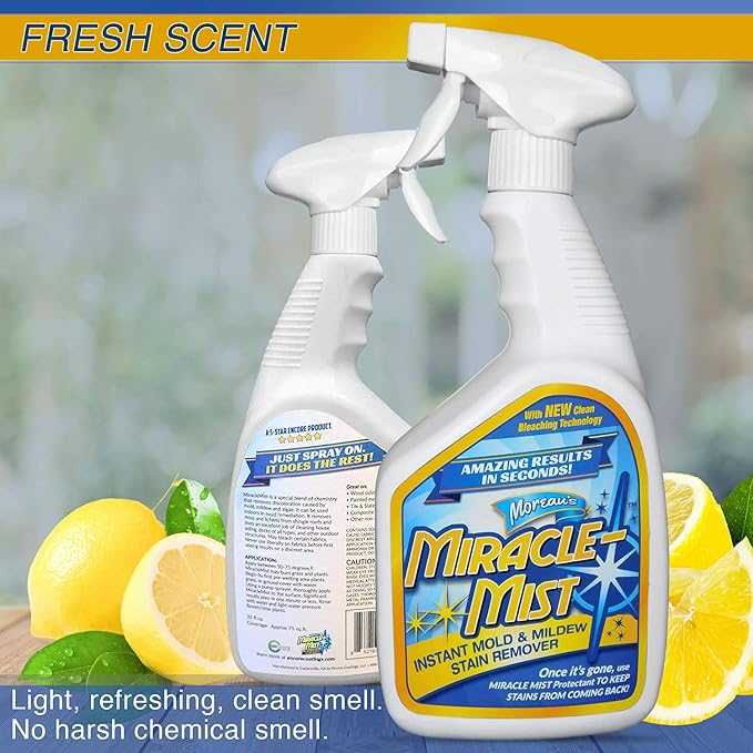 MiracleMist Instant Mold and Mildew Stain Remover 32 Oz. by Encore Coating | 2 Pack (64 Oz Spray)