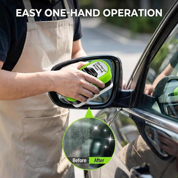 2-Pack Automotive Oil Film Cleaning Brush, Car Clear Vision Glass Cleaner，Upgraded 2.0 Oil Film Cleaning Brush Set – Windshield Polish & Window Cleaner for Ultimate Clarity