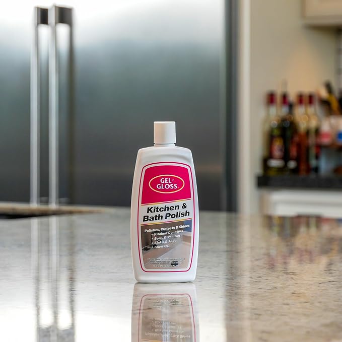 Gel-Gloss Home Kitchen & Bath Polish - Carnauba Wax Formulation, 16 oz. | High Shine Protective Coating, Removes Water Spots, Light Scratches & Stains, Restores Color & Shine