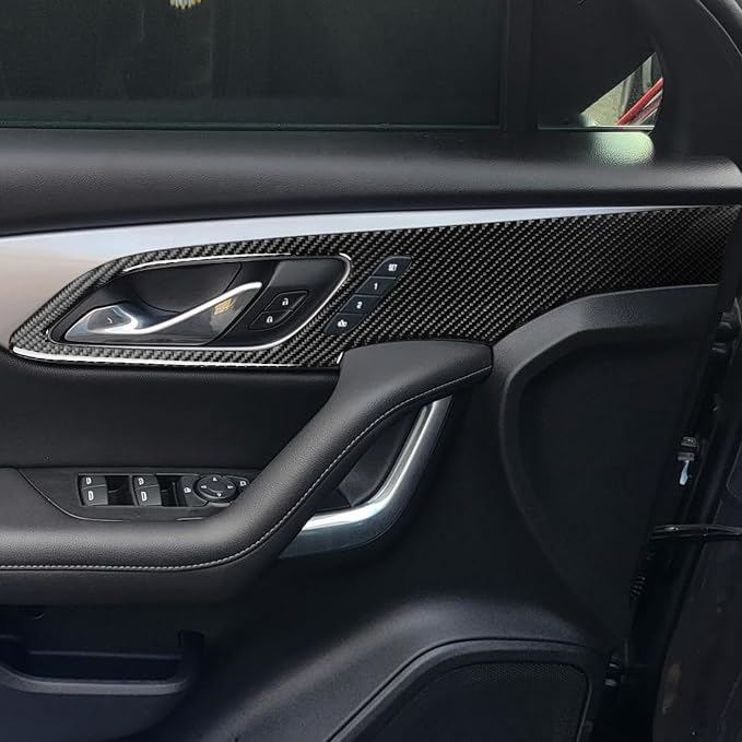Door Panel Decor Cover Fit for Chevy Blazer Accessories 2019-2025 | Real Carbon Fiber|Car Trim Stickers Decals|for L LT RS Premier 2019 2020 2021 2022 2023 2024 2025|Interior|Thick Overlay
