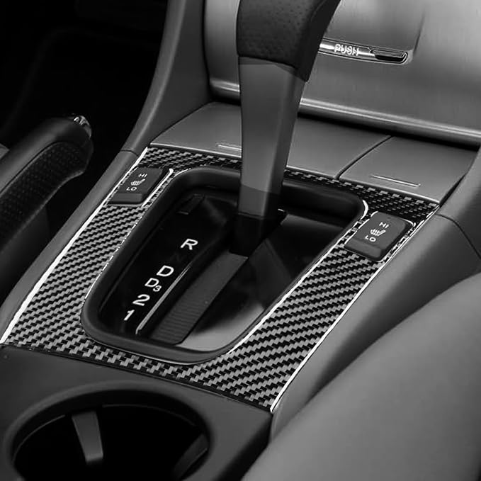 Real Carbon Fiber Trim for Honda Accord Accessories | for 2003 2004 2005 2006 2007，Gear Shifting Panel Cover，Interior Dash Panel，Thick Overlay Sticker Decal