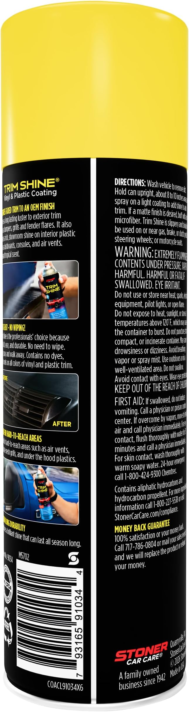 Stoner Car Care 91034-12PK Trim Shine – Black Trim and Plastic Restorer for Cars – Vinyl and Plastic Trim Protectant Coating for Interior and Exterior Use – Fast-Drying No Sling – 12 oz (Pack of 12)