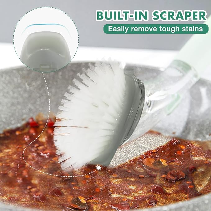 Soap Dispensing Dish Brush Refills, 8 Pack Dish Brush Replacement Head for Steel Soap Dispensing Dish Brush