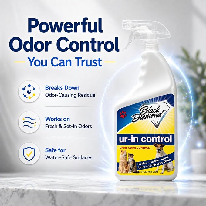 Black Diamond Stoneworks Urine Odor Eliminator – Enzyme Cleaner for Pet Urine, Carpet, Mattress, Furniture & Floors – Removes Dog & Cat Odors at the Source (1-Gallon)