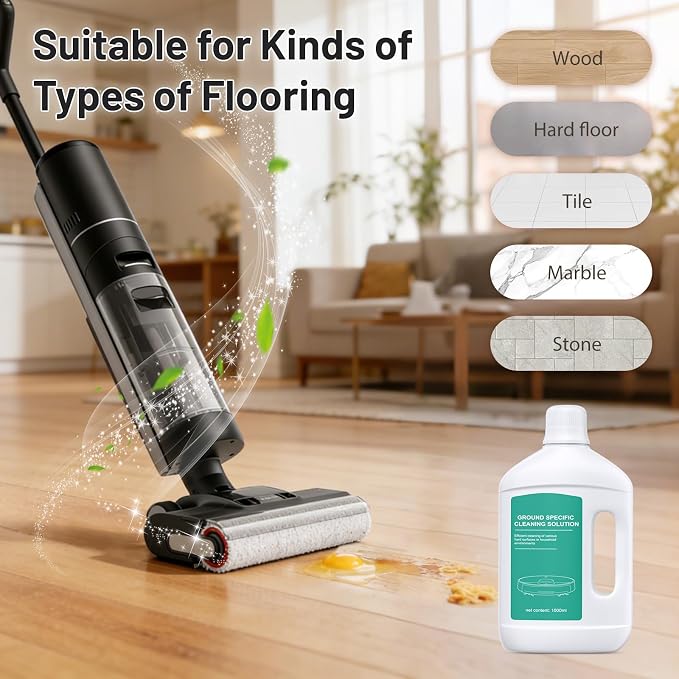 Floor Cleaning Solution Original Scent Compatible with Dreame Cleaning Solution, Residue & Streak Free, Suitable for All Robot Vacuum Cleaners and Wireless Wet Dry Dual-Use Vacuum Cleaners