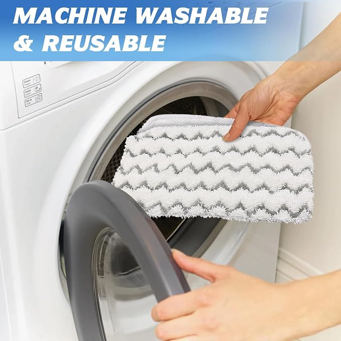 2 Pack Thickened Steam Mop Replacement Pads, Durable Microfiber Mop Pads Compatible with Shark S1000/S1000A/S1000C/S1000WM/S1001C, Washable Pads for Pet Owners and Families with Kids