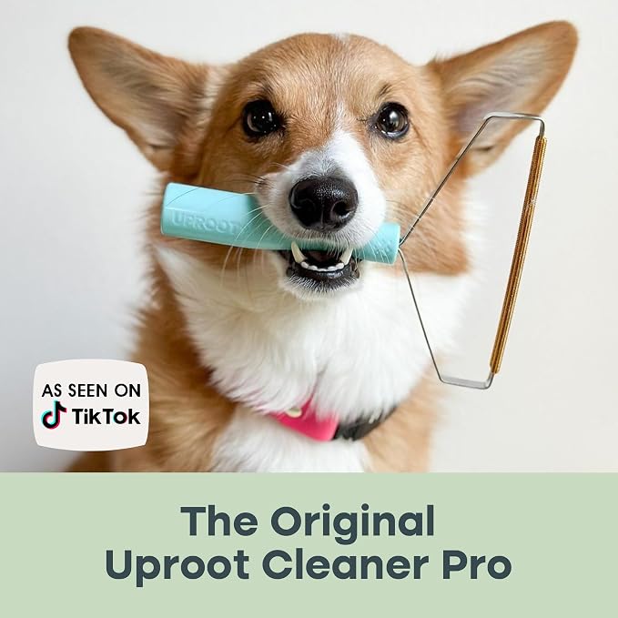 Uproot Clean Pro Pet Hair Removal Tool - Multi-Fabric Edge, Carpet Rake | Reusable Special Dog Hair Remover for Couch, Pet Towers, Rugs, Cat Mats, and Trunks & Much More, Patented Design