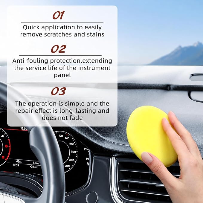 Interior Car Scratch Repair Paste, Car Scratch Removal Wax, 100g | Restores shine for plastic trim, Quick scuff removal, Revives original color, Non-greasy formula, Easy wipe-on application