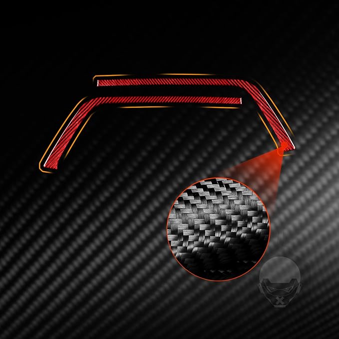Red Real Carbon Fiber Trim for Nissan Rogue Accessories | for 2014 2015 2016 S SL SV Fog Light Eyebrows Eyelids Sticker Exterior Thick Overlay Decal