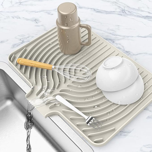 Dish drying mats for kitchen counter,18"×12"Silicone Self-Draining mat | Various sizes and colors,Self-Draining Slope Structure,Enabling faster drying,Heat-Resistant,Easy to clean,Food-grade