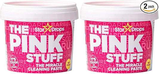 Stardrops The Pink Stuff Cleaning Paste 500g, Multi Purpose Cleaner for Kitchen, Bathroom, Tiles, Glass, Shower, Oven, Sink, Stainless Steel, Removes Grease, Grime & Stains (Pack of 2)