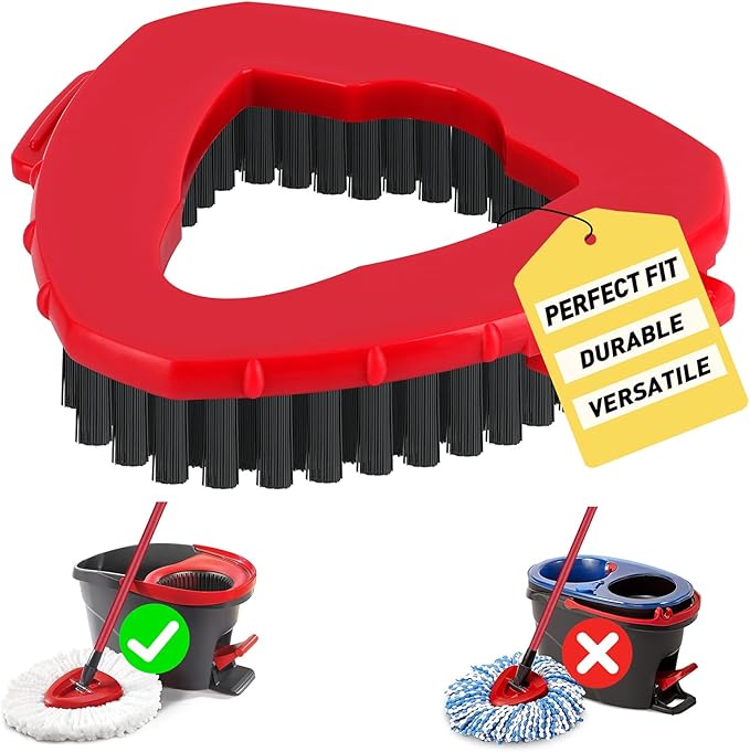 1 Pack Scrub Brush Replacement Head for O Cedar EasyWrin Spin Mop 1 Tank System, Spin Mop Replace Head Base, Shower Floor Scrubber, Hard Bristle Cleaning Brush for Bathroom Kitchen Wall Tile