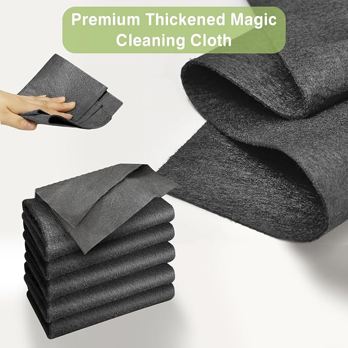 Thickened Magic Cleaning Cloth, Reusable Magic Cleaning Cloths for Glass, Streak Free Microfiber Magic Cleaning Cloth Reusable Rags for Kitchen, Windows, Mirrors, Cars (10)
