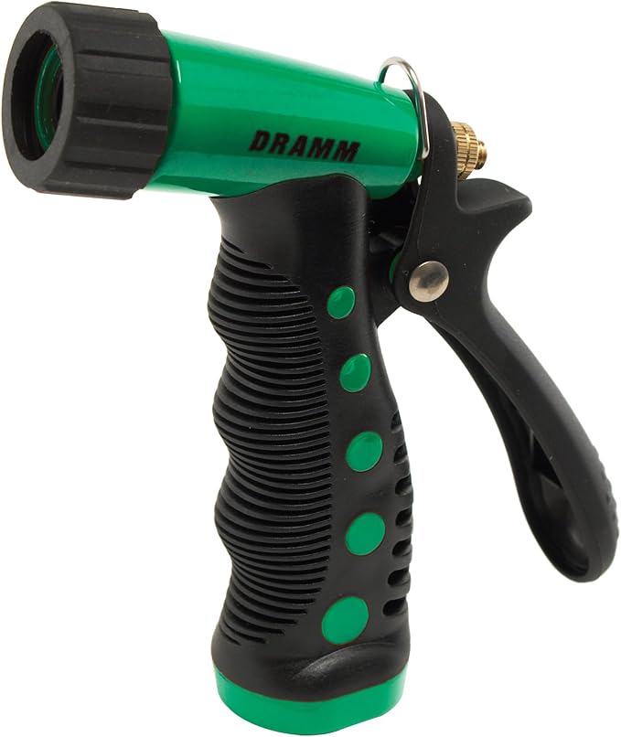Dramm ColorStorm Premium Pistol Spray Nozzle – Heavy-Duty Adjustable Garden Hose Sprayer with Ergonomic Grip & Variable Water Patterns for Garden, Car, Deck, and Outdoor Cleaning – Green