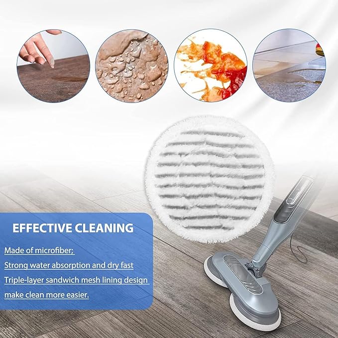 12 Pack Steam Mop Replacement Pads for Shark Steam & Scrub Steam Mop S8001 S8201 S7001 S7201 S7000AMZ Steam and Scrub Mop Pads Repeatedly Washed for All Floors Cleaning