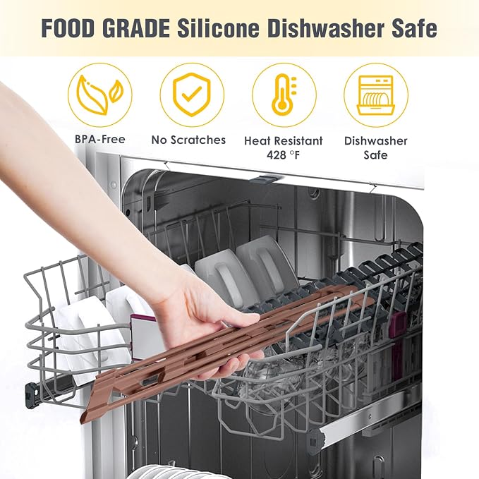 Tomorotec Compact Silicone-Coated Triangle Dish Drying Rack for Sink Corner - Foldable Stainless Steel Over-The-Sink Organizer and Storage Shelf (Coffee)