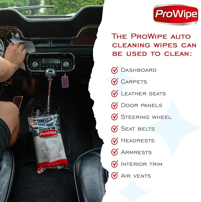 Car Cleaning Wipes - Car Interior Cleaner, Dashboard Cleaner, 2x40-80 Count, Residue-Free Wipes for Interior Surfaces, From Dashboard to Leather Seats, Must Have Accessories