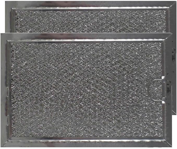 Aluminum Mesh Microwave Oven Grease Filter Replacement for GE Fits for GE AH228019 Aluminum Mesh Grease Microwave Filter Replacements, 5" x 7-5/8" x 3/32", 2-Pack