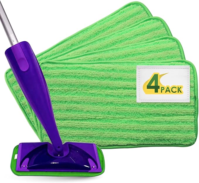 Heavy Duty Microfiber Mop Refill Pads - Extra Thick, Premium Quality Mop Pad Replacements Refills for Wet and Dry Mopping Up Dirt, Dust, Dog Hair and Cat Hair