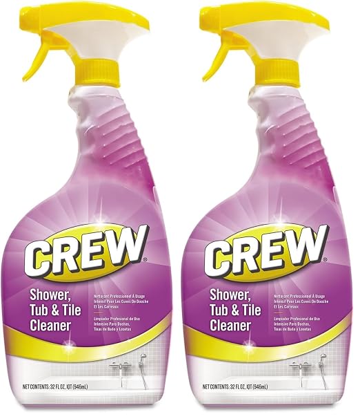 Diversey CREW CBD540281 Shower, Tub and Tile Cleaner, Removes Soap Scum & Hard Water Deposits, Fresh Scent, Ready-to-Use, 32-Ounce (Pack of 2)