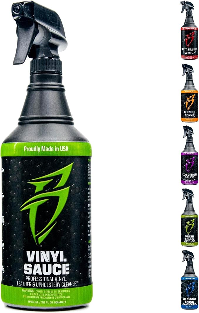 Boat Bling VS-0032 Vinyl Sauce Premium Vinyl and Leather Cleaner, 32 Oz., for Boats, RVs, Powersport Vehicles and More | Marine cleaner lifts grime and sunblock from vinyl interiors with a non-caustic mist-and-wipe formula; OEM approved