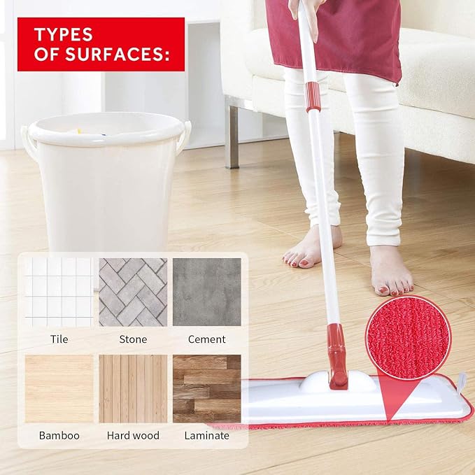 16.5" Microfiber Mop Pads Refills, 3 Pack Reusable Replacement Heads | reusable wet mop refills, machine washable for 14-16 inch spray mops, hardwood floors, dust cleaning & scrubbing
